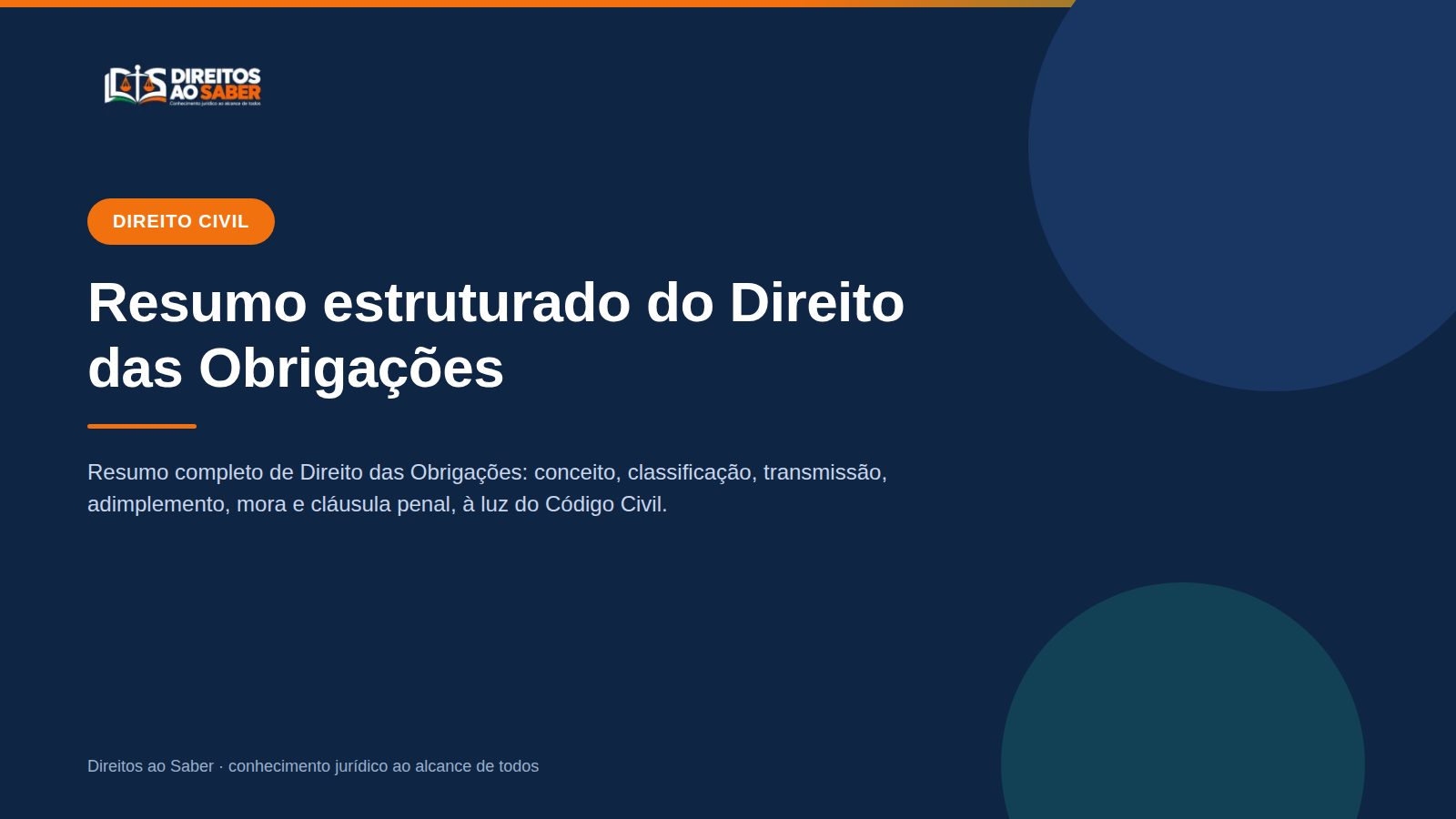 Capa do artigo: Resumo estruturado do Direito das Obrigações