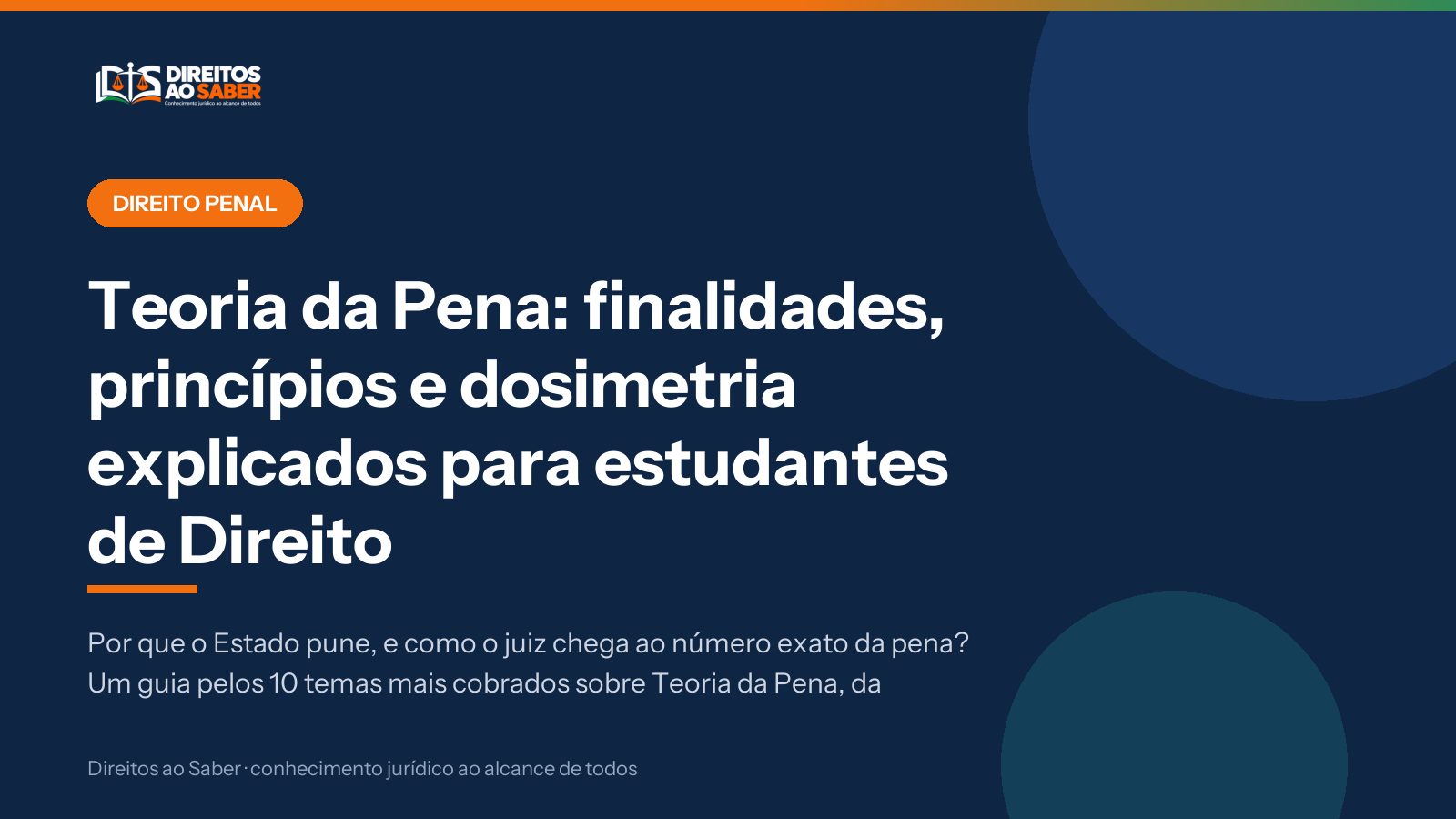 Capa do artigo Teoria da Pena: finalidades, princípios e dosimetria explicados para estudantes de Direito