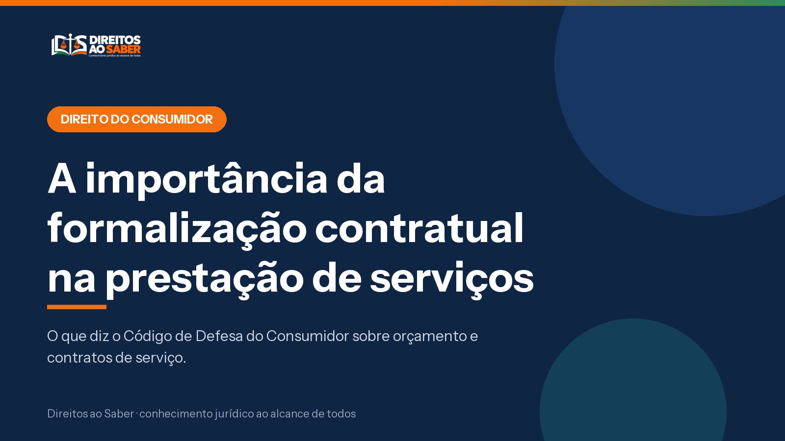 Ilustração sobre formalização contratual na prestação de serviços, área de Direito do Consumidor